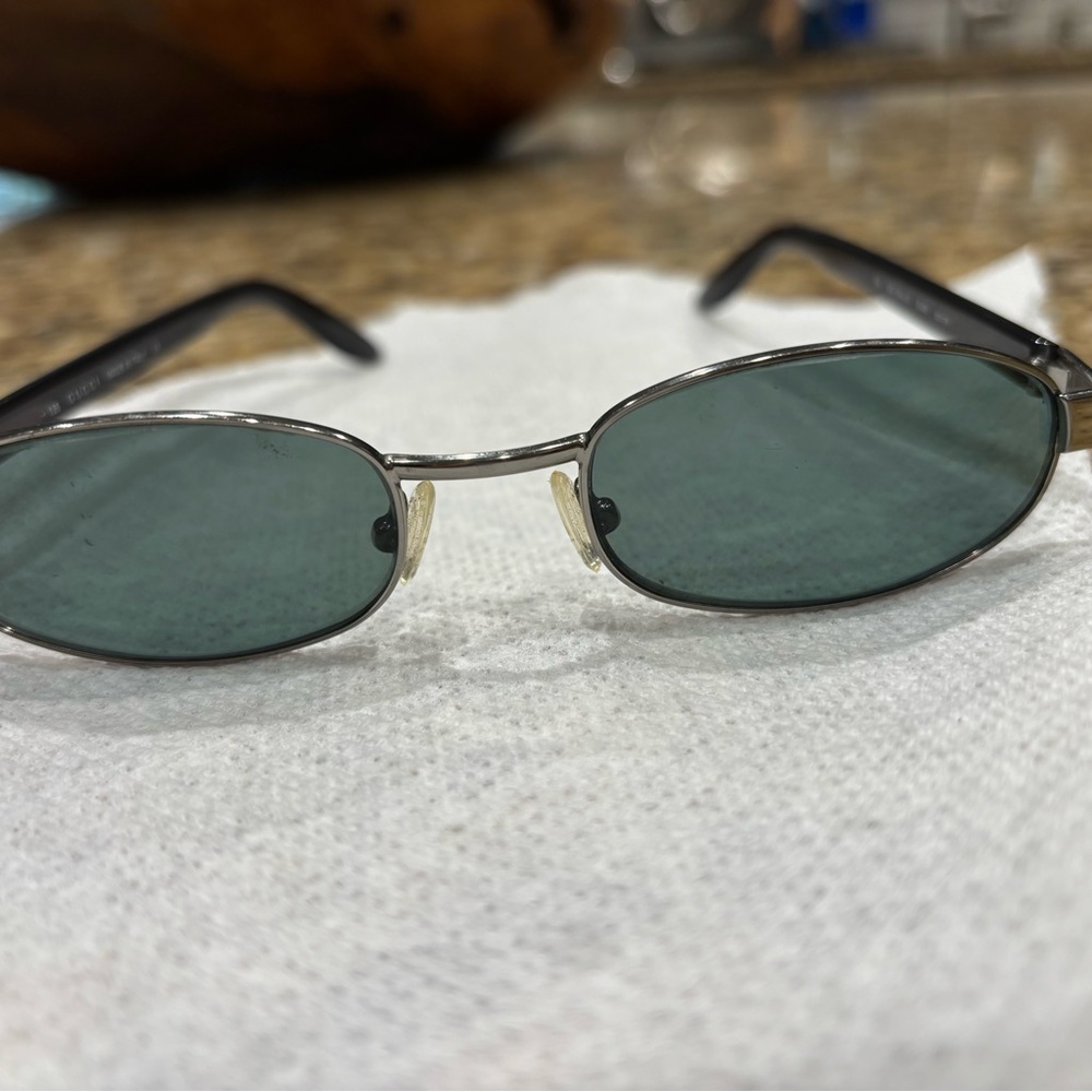 Gucci Black and Silver Men's Sunglasses